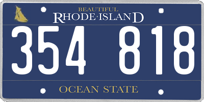 RI license plate 354818
