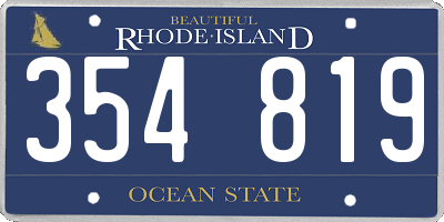 RI license plate 354819