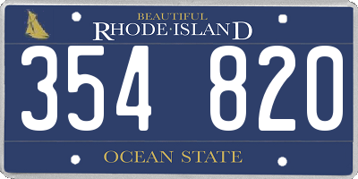 RI license plate 354820