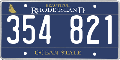 RI license plate 354821