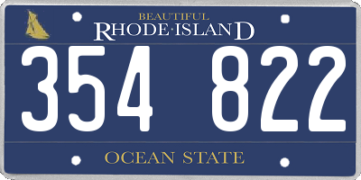RI license plate 354822