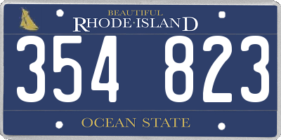 RI license plate 354823