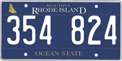 RI license plate 354824