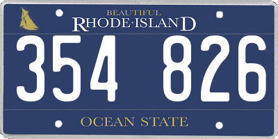 RI license plate 354826