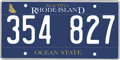 RI license plate 354827