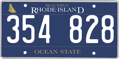 RI license plate 354828