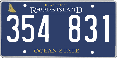 RI license plate 354831
