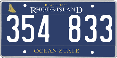 RI license plate 354833
