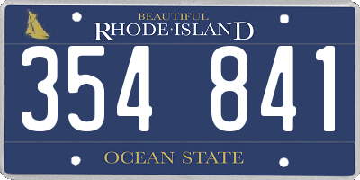 RI license plate 354841