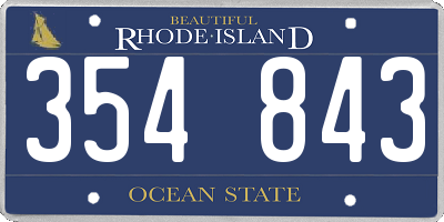 RI license plate 354843