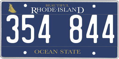 RI license plate 354844