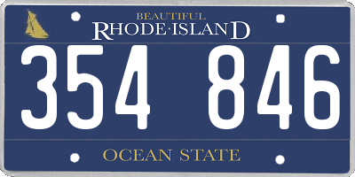 RI license plate 354846
