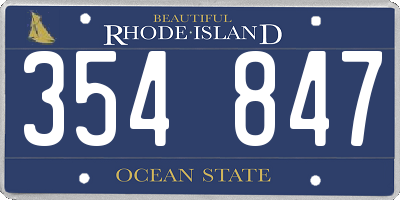 RI license plate 354847