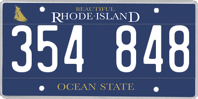 RI license plate 354848