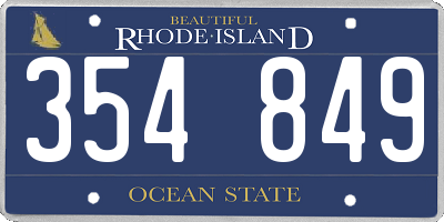 RI license plate 354849