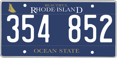 RI license plate 354852