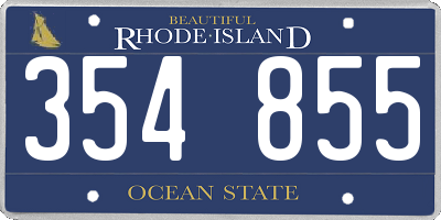 RI license plate 354855