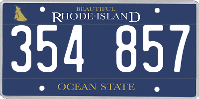RI license plate 354857
