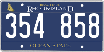 RI license plate 354858