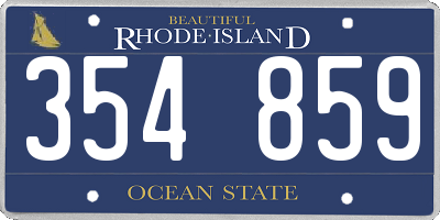 RI license plate 354859
