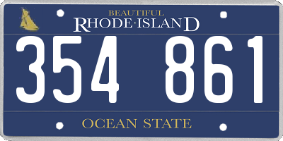 RI license plate 354861