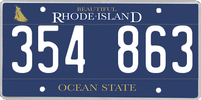 RI license plate 354863
