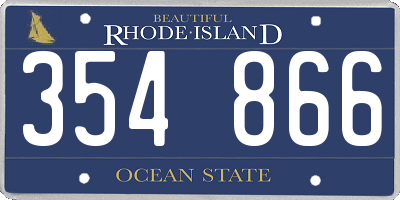 RI license plate 354866