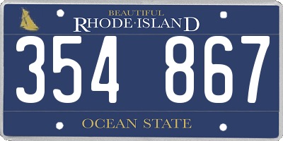 RI license plate 354867