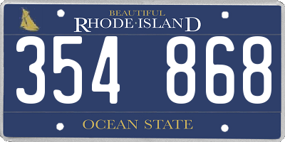 RI license plate 354868