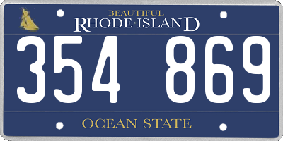 RI license plate 354869