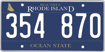 RI license plate 354870
