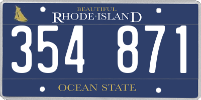 RI license plate 354871