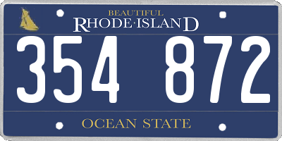 RI license plate 354872