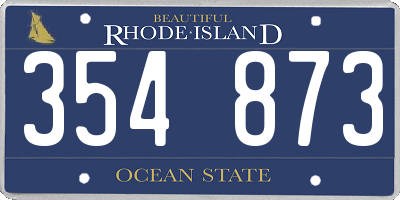 RI license plate 354873