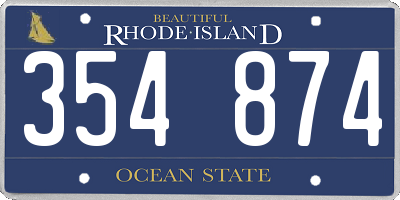 RI license plate 354874