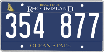 RI license plate 354877