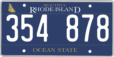 RI license plate 354878