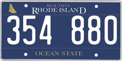 RI license plate 354880