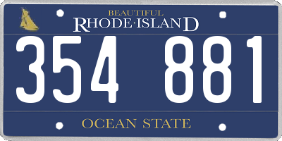 RI license plate 354881