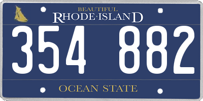 RI license plate 354882