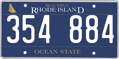 RI license plate 354884
