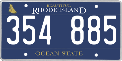 RI license plate 354885