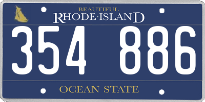 RI license plate 354886