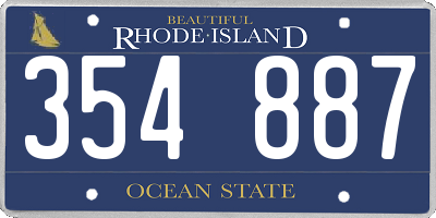 RI license plate 354887