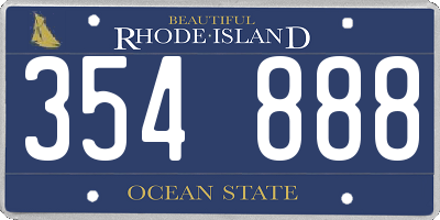 RI license plate 354888