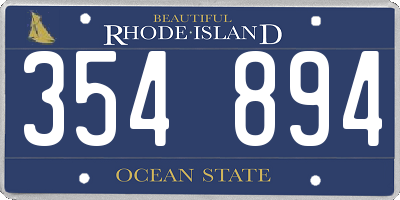 RI license plate 354894
