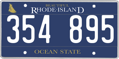 RI license plate 354895