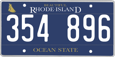 RI license plate 354896