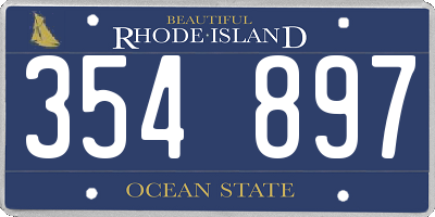 RI license plate 354897