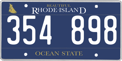 RI license plate 354898